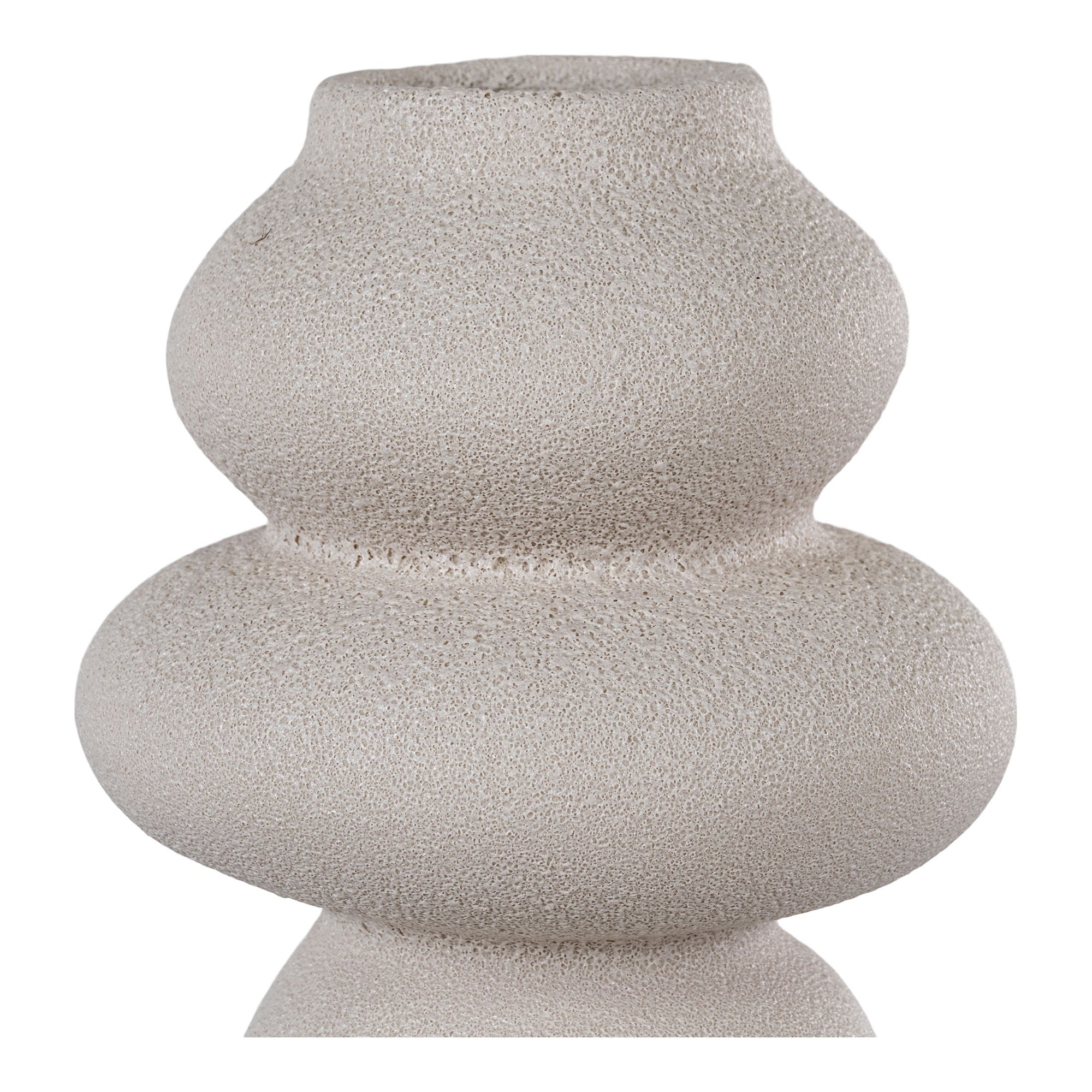 Textured ceramic vase on a white background