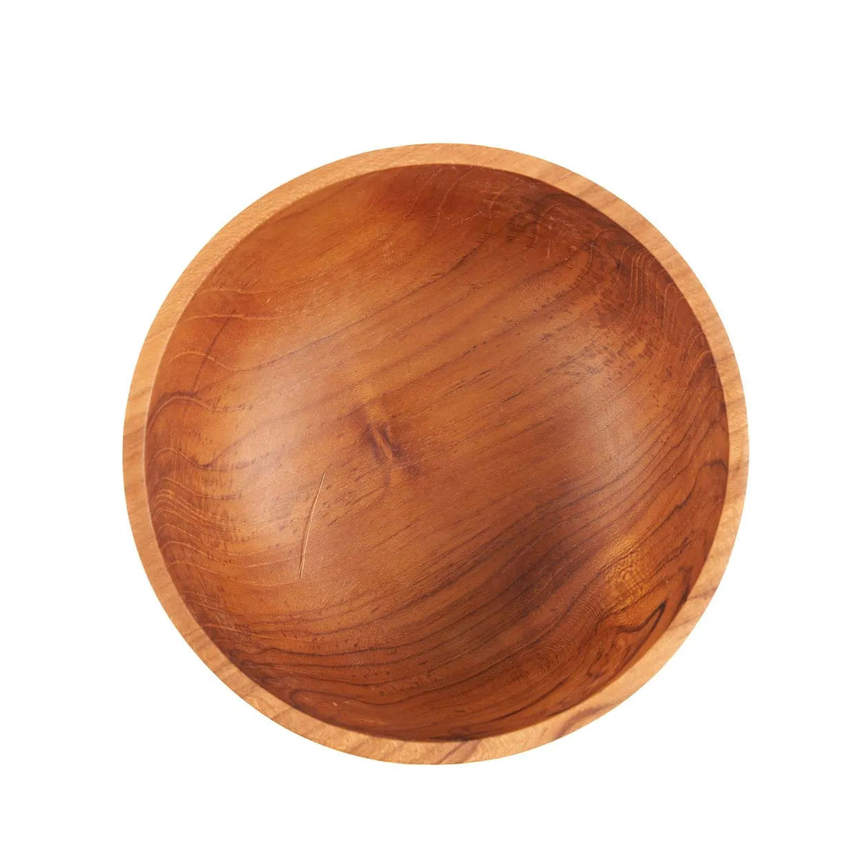 Wooden bowl on a white background