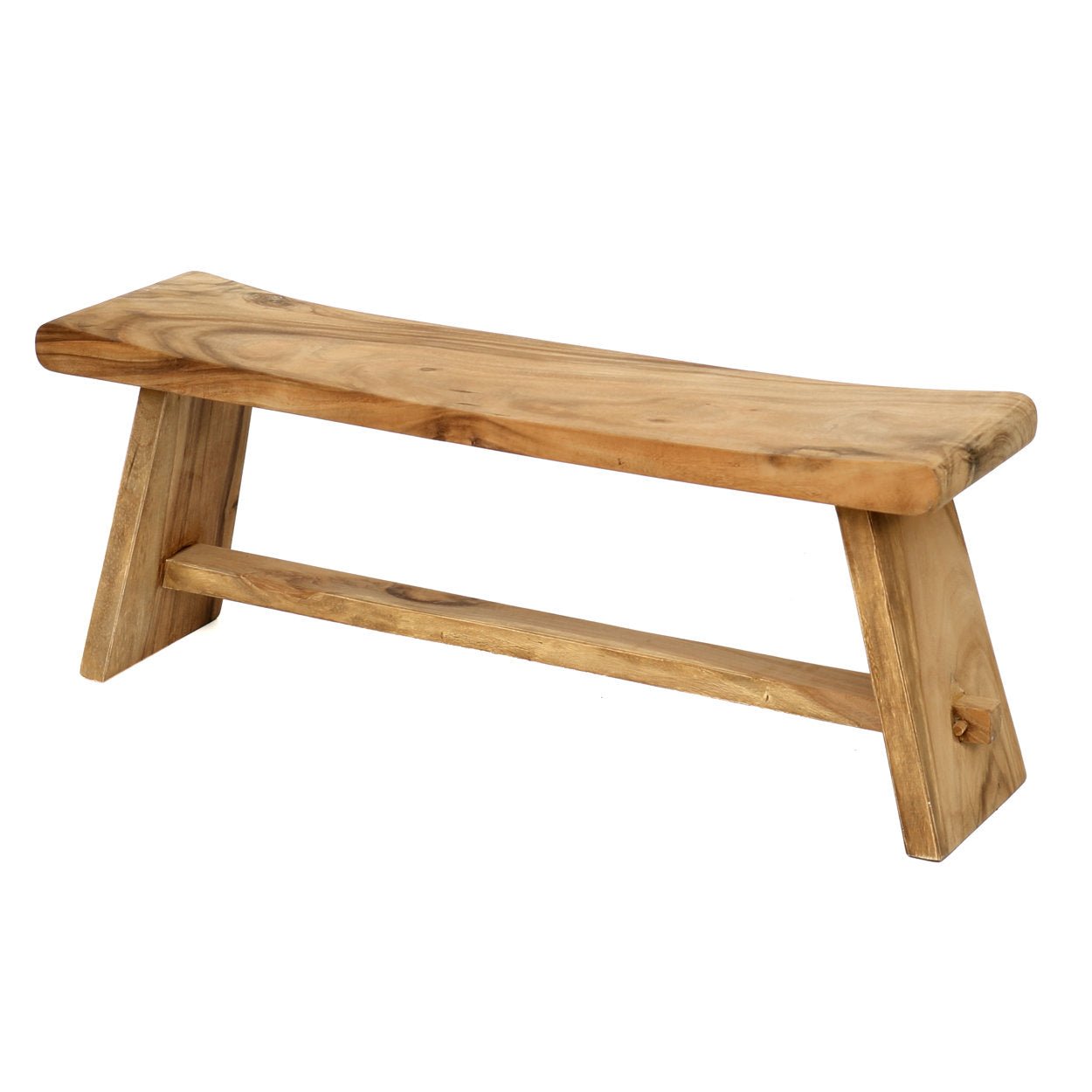 Wooden bench on a white background