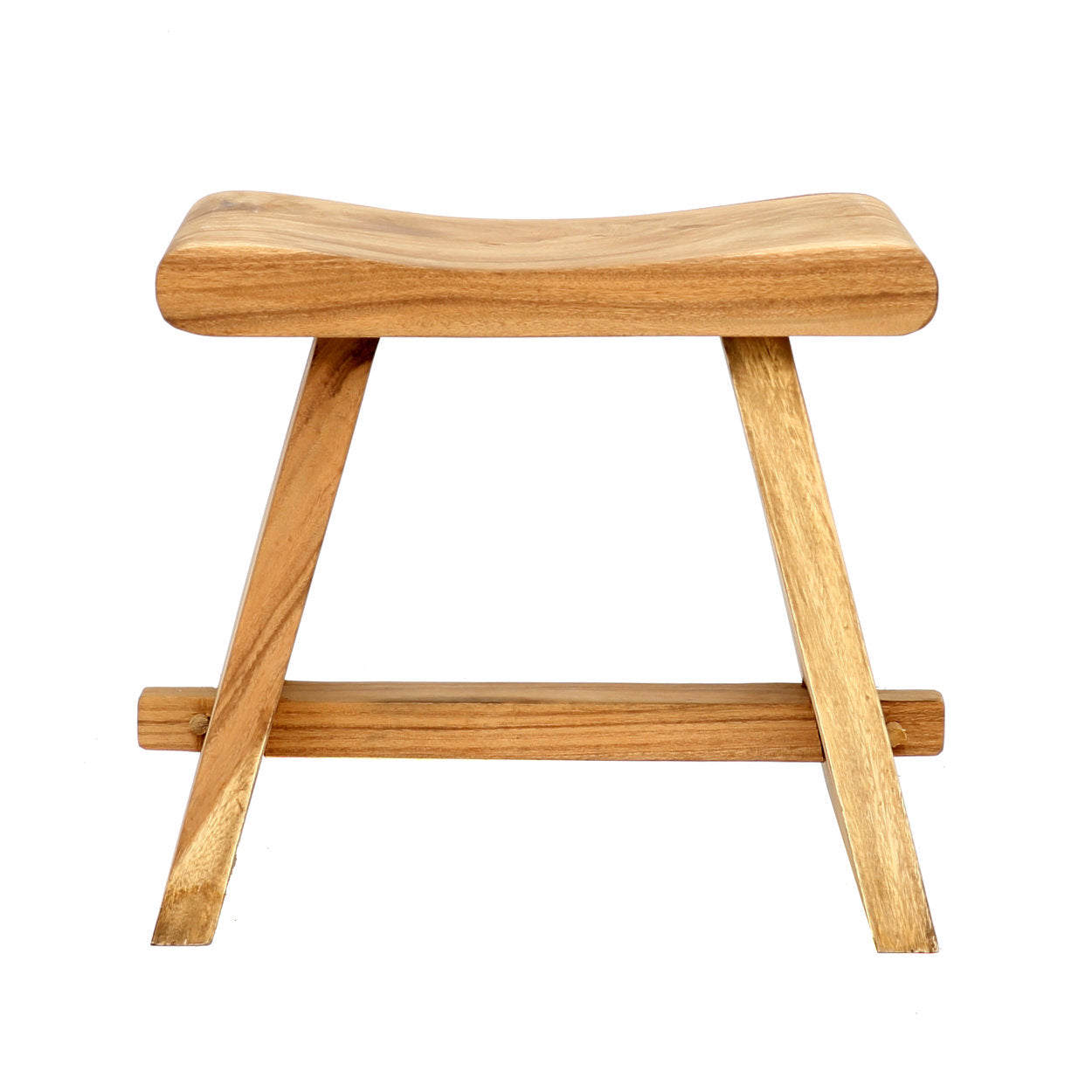 Wooden stool with a minimalist design on a white background