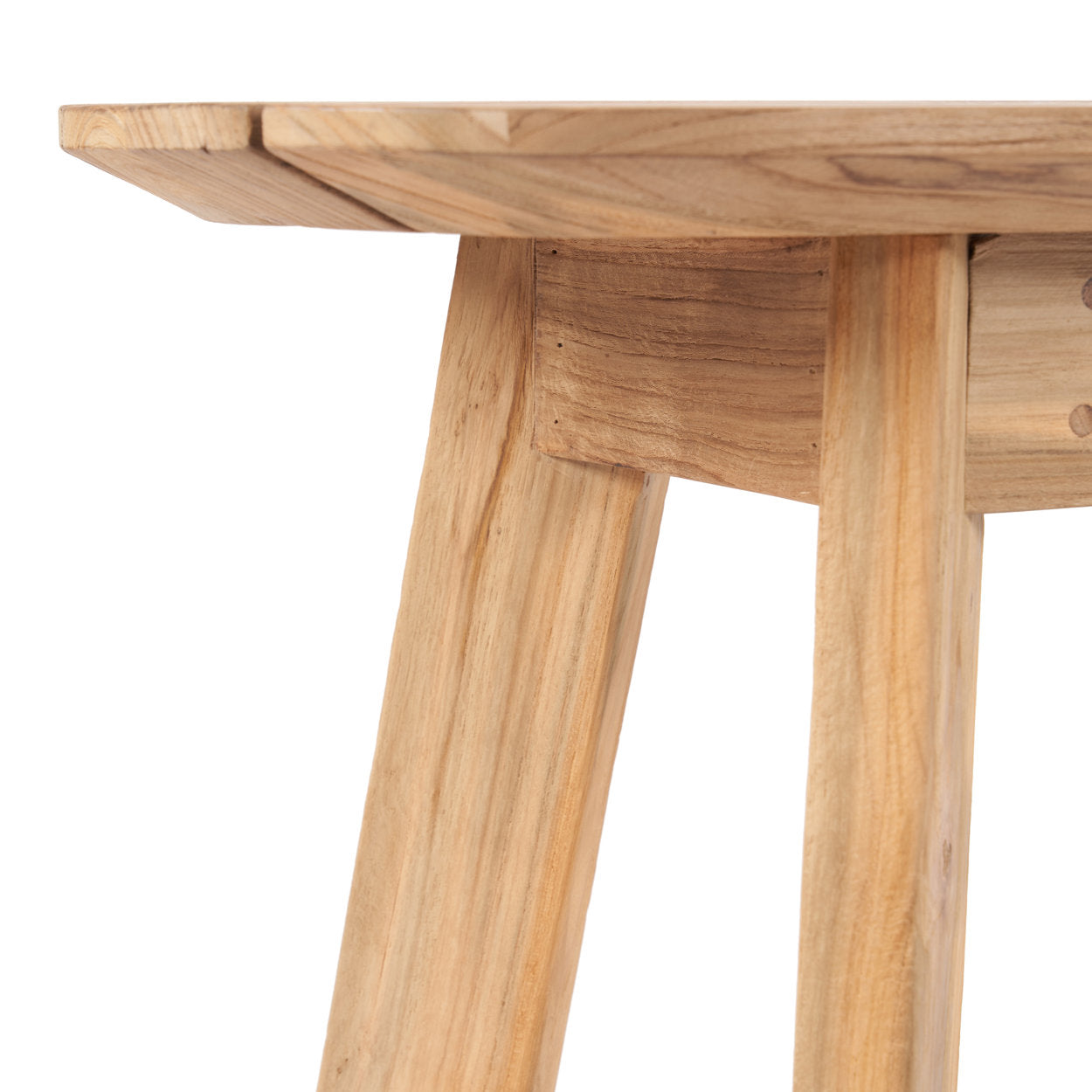Close-up of a wooden bench with a white background