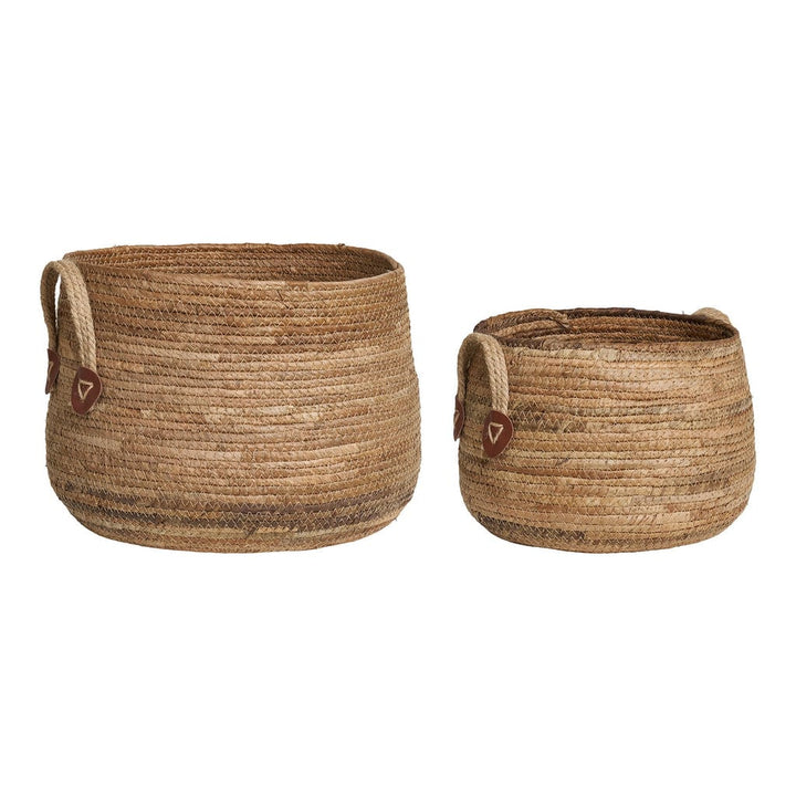 Aosta Natural Banana Leaf Baskets – Set of 2 for storage and decor.