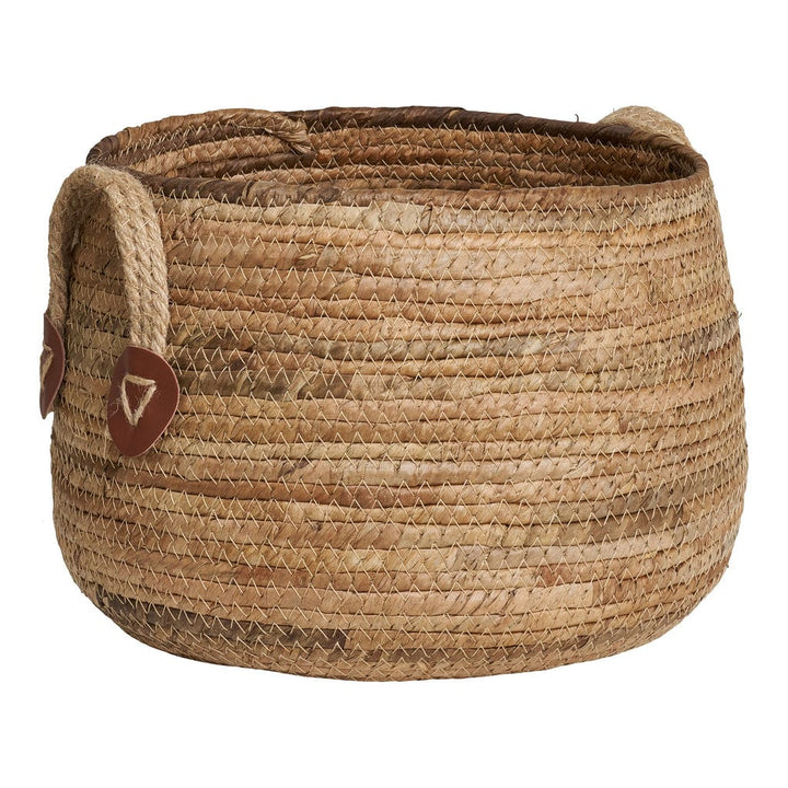Aosta Natural Banana Leaf Baskets – Set of 2 in rustic style for home decor and storage.