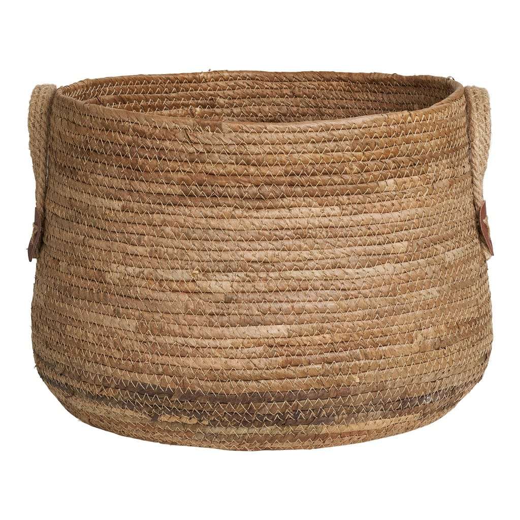 Aosta Natural Banana Leaf Baskets – Set of 2 for home storage and decor.