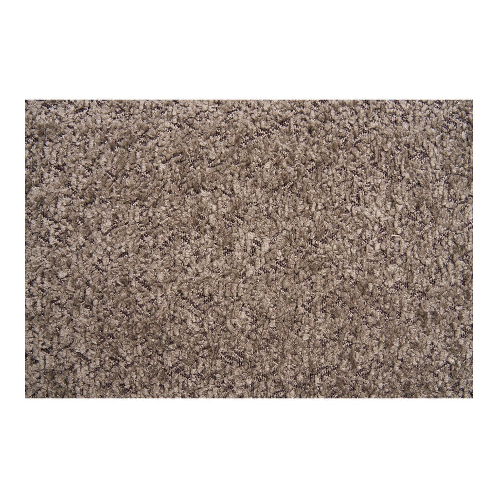Detail of soft brown bouclé upholstery on Branca storage bench