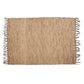 "XL Field Seagrass rug: Handwoven water hyacinth, fringe edges. Earthy tone for a natural ambiance."