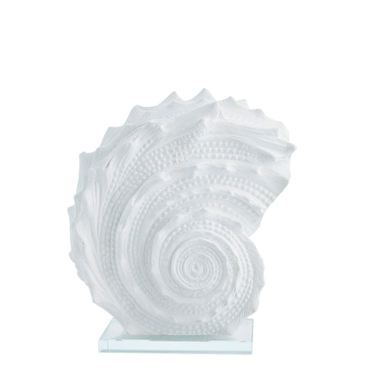 "Elegant White Polyresin Shella Decor Shell from Shella Collection"