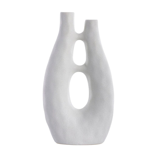 "Elegant Ayla Ceramic Decoration Vase by Lene Bjerre in white, showcasing timeless design and high-quality craftsmanship, suitable for various interior styles."
