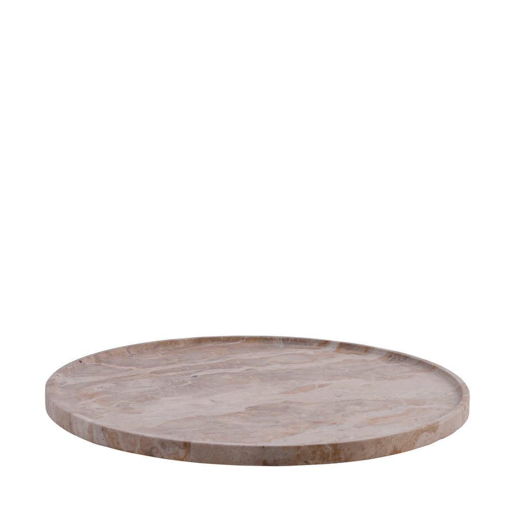 Ellia Marble Tray Ø40cm Linen - Luxurious, elegant marble design.