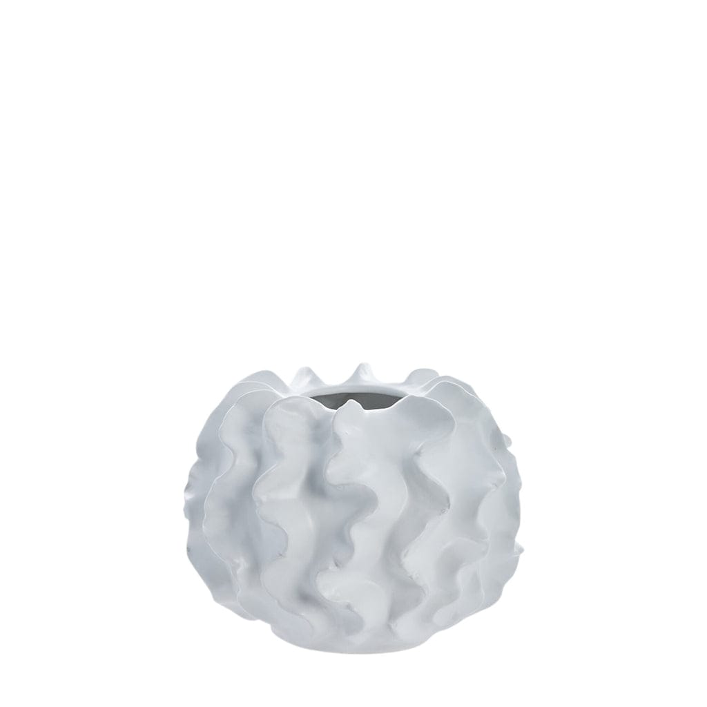Sannia Vase in white with modern design, 29x29x20.5 cm.