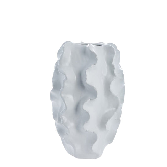 "Sannia White Ceramic Vase, 25.5 cm, combining modern elegance with timeless design for sophisticated home decor."