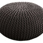 Upgrade seating with our grey Knitted Pouf. Sustainable, waterproof, Ø 55 cm x H 37 cm.