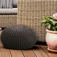 PREMIUM Knitted Seat Pouf 55cm Grey