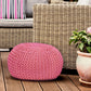  Pink knitted seat pouf, Ø 55 cm x H 37 cm.