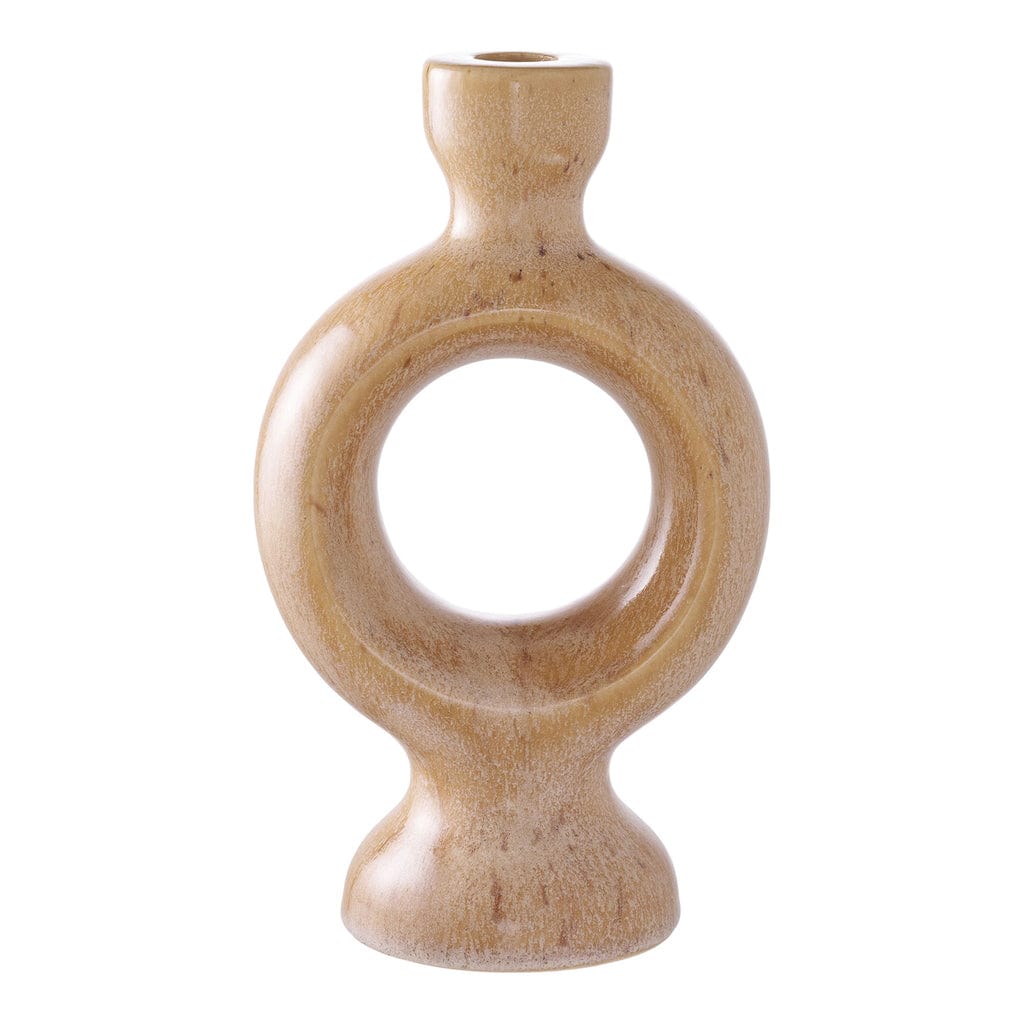 Brown Ceramic Candle Holder – Natural Warmth for Your Home