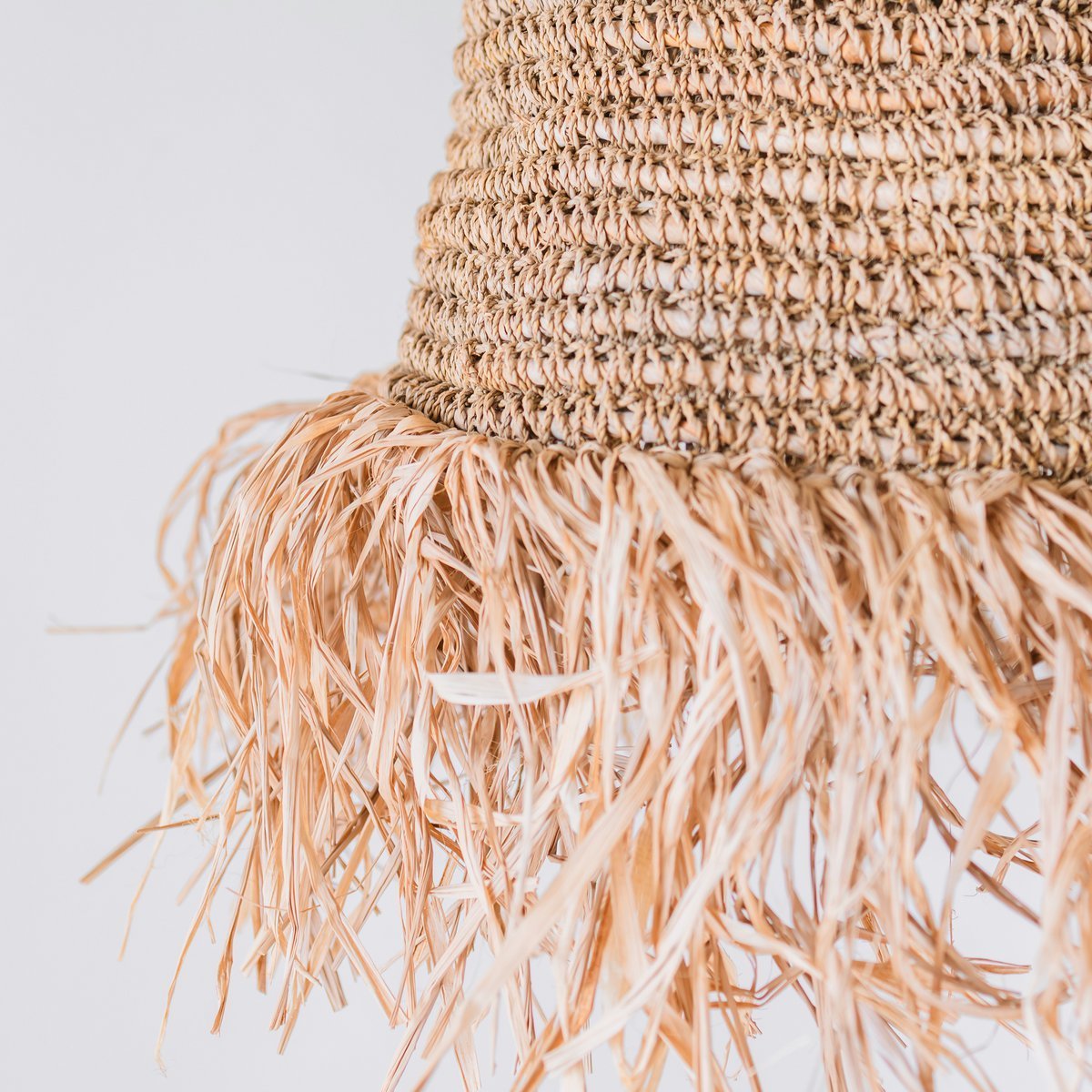 Raffia Lampshade – Handwoven Pendant Light - 3 Sizes - 
