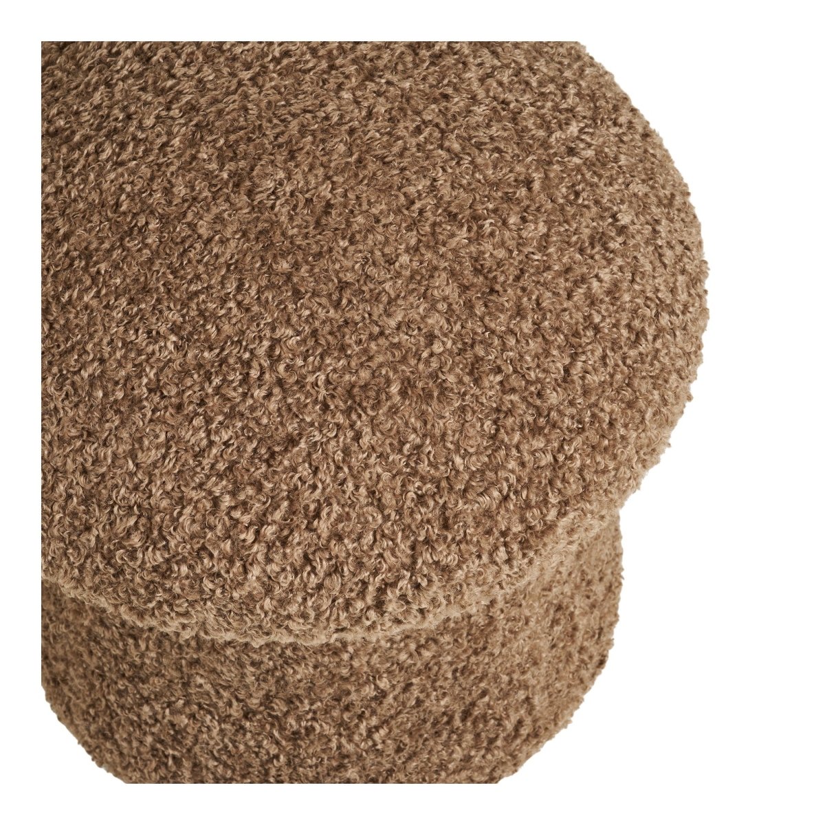 Brown textured cylindrical object on a white background