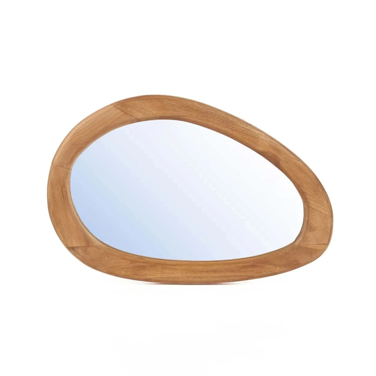 Organic teak wood mirror with curved natural frame