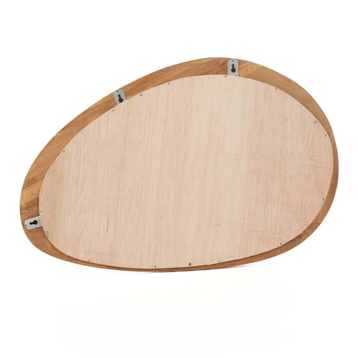 Wooden oval back of mirror  on a white background