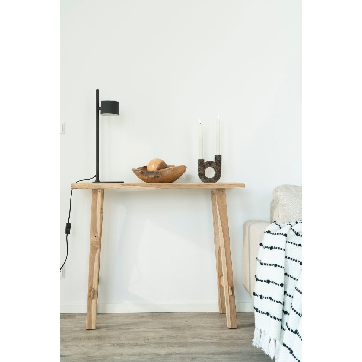 Teak Console Table – Natural Finish 90x40x80 cm - 