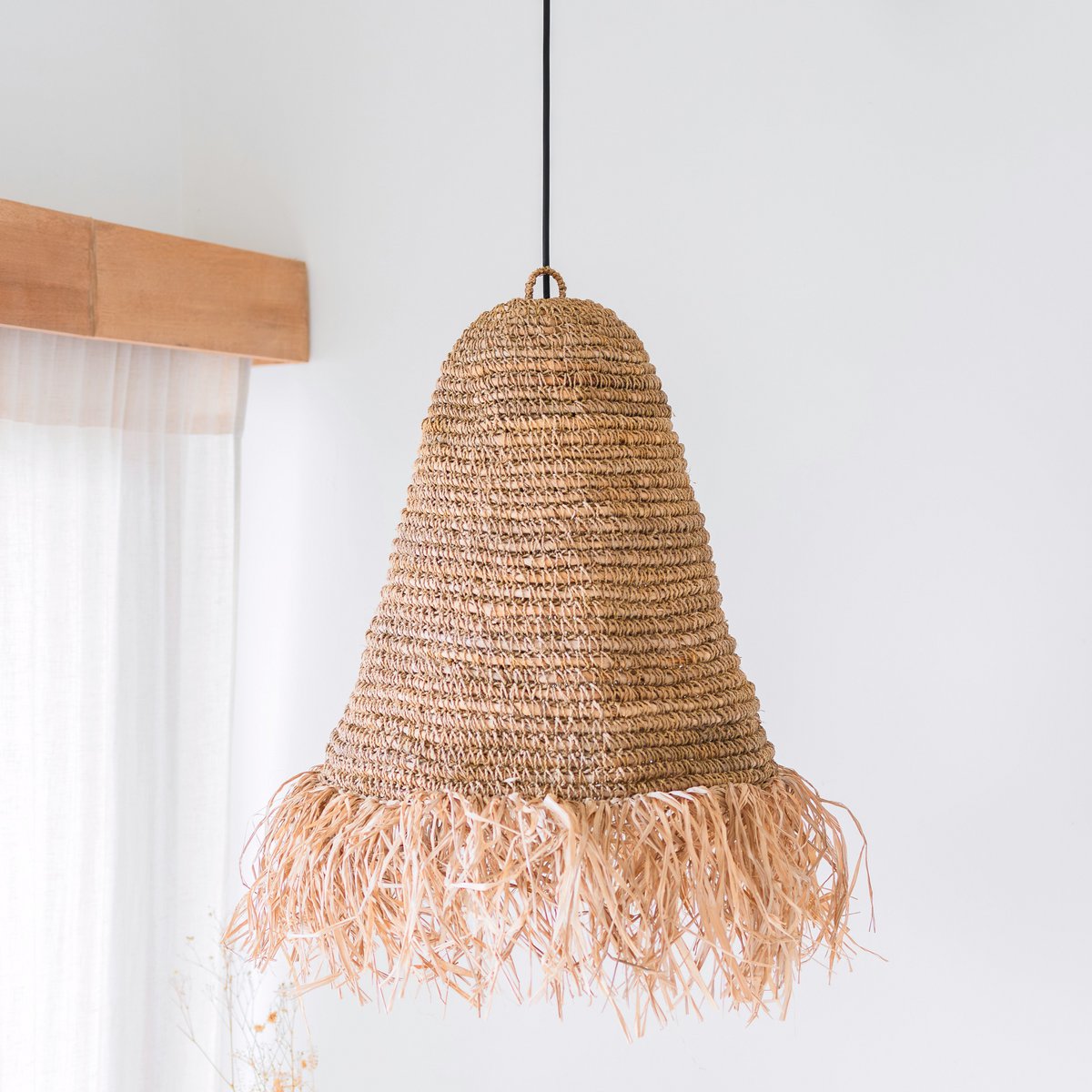 Raffia Lampshade – Handwoven Pendant Light - 3 Sizes - 