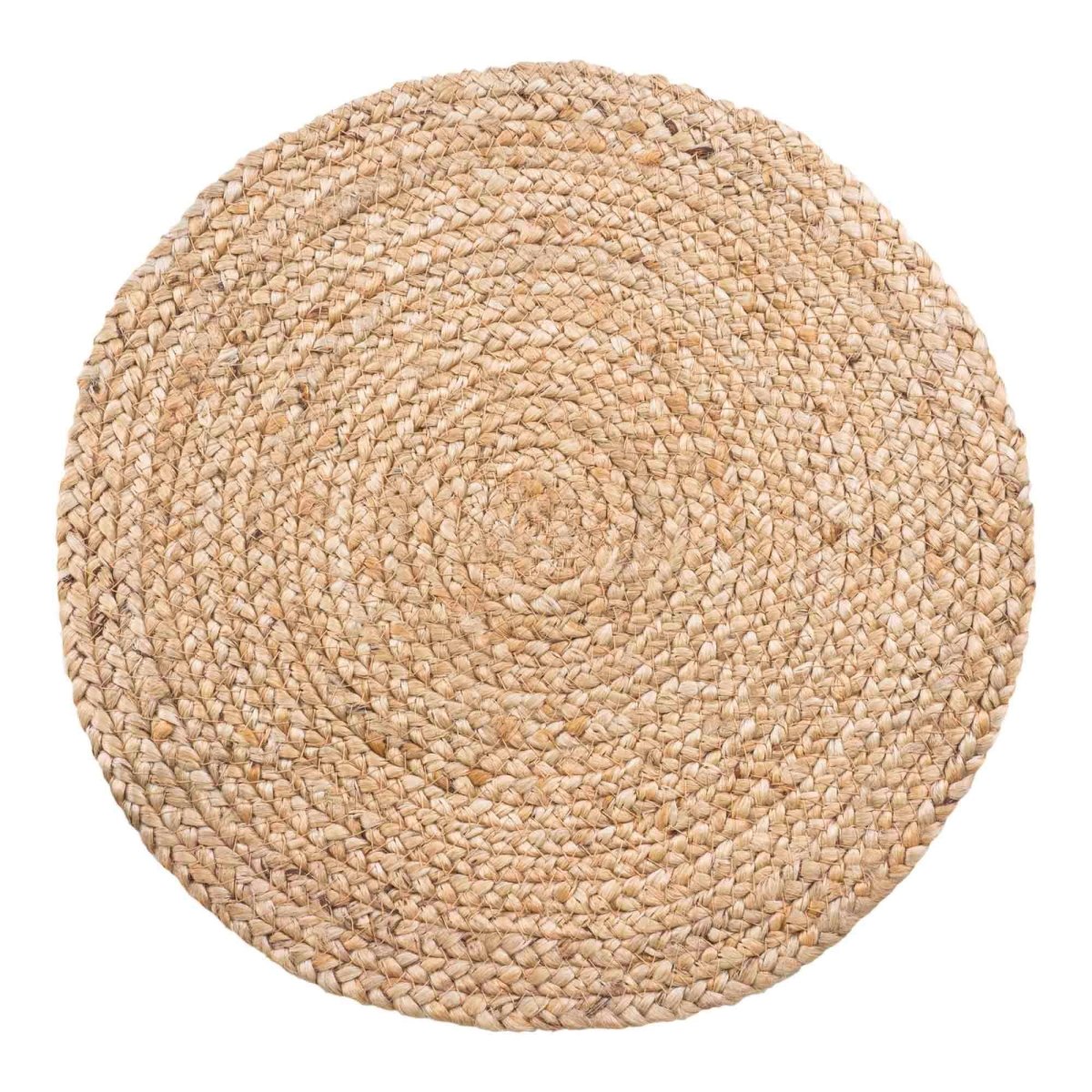 The Bombay Placemat – Set of 4 Round Braided Natural Jute Ø38 cm - 
