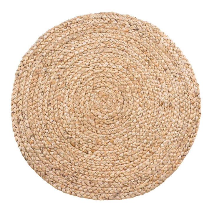The Bombay Placemat – Set of 4 Round Braided Natural Jute Ø38 cm - 