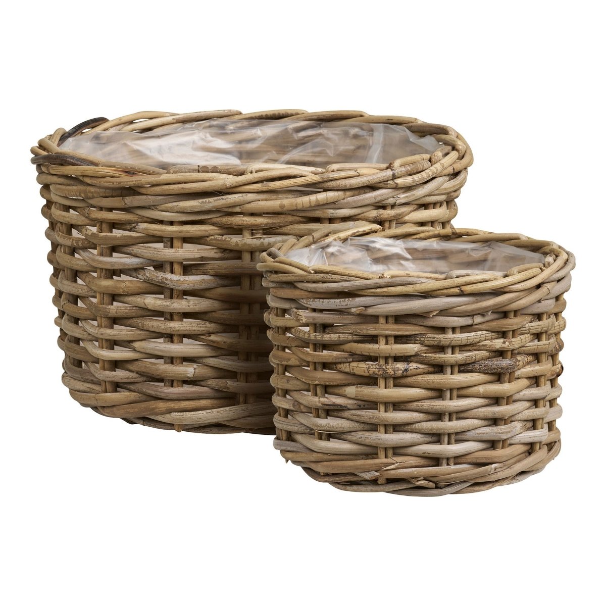 The Kalak Natural Kubu Rattan Baskets Set of 2 - 
