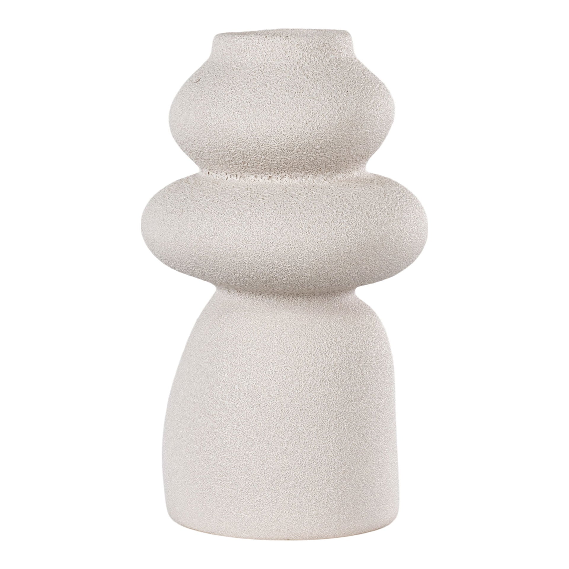 Textured white vase on a white background