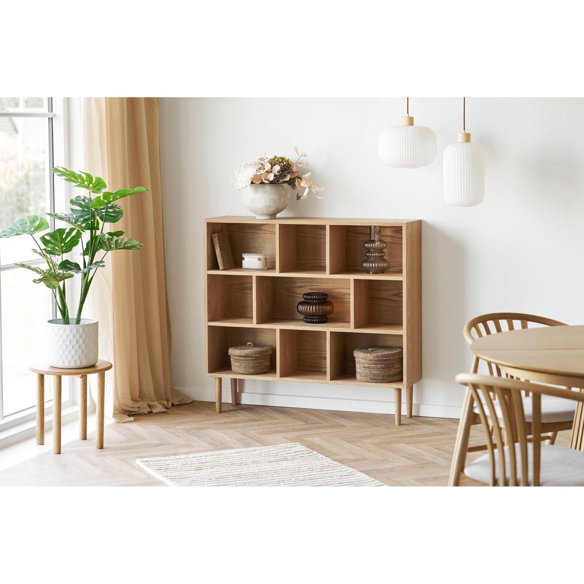 Smoked Glass Vase – Amber Brown Ribbed Finish, ø20x16 cm - 