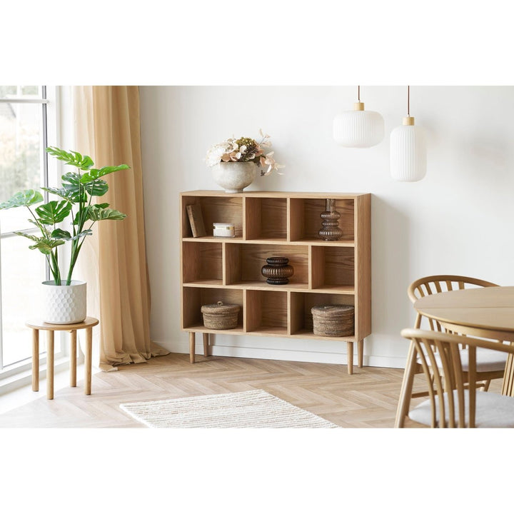 Smoked Glass Vase – Amber Brown Ribbed Finish, ø20x16 cm - 