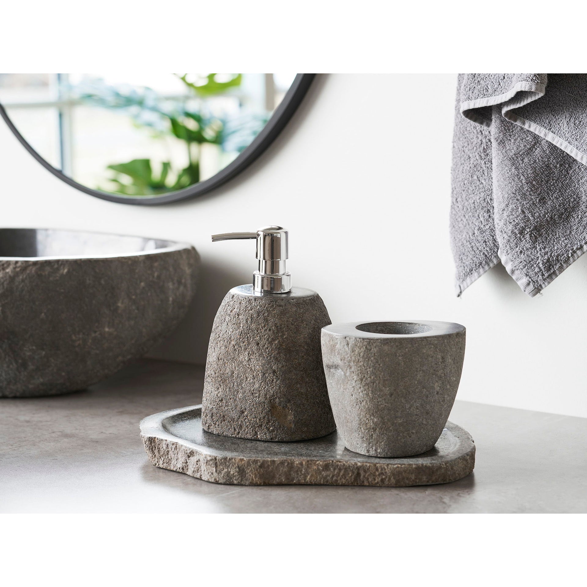 Riverstone Storage Jar – Natural Stone | 10 cm
