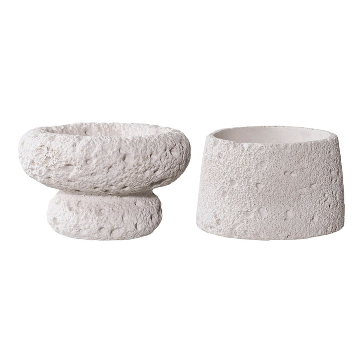 Set of 2 grey cement candle holders by House Nordic in different sizes