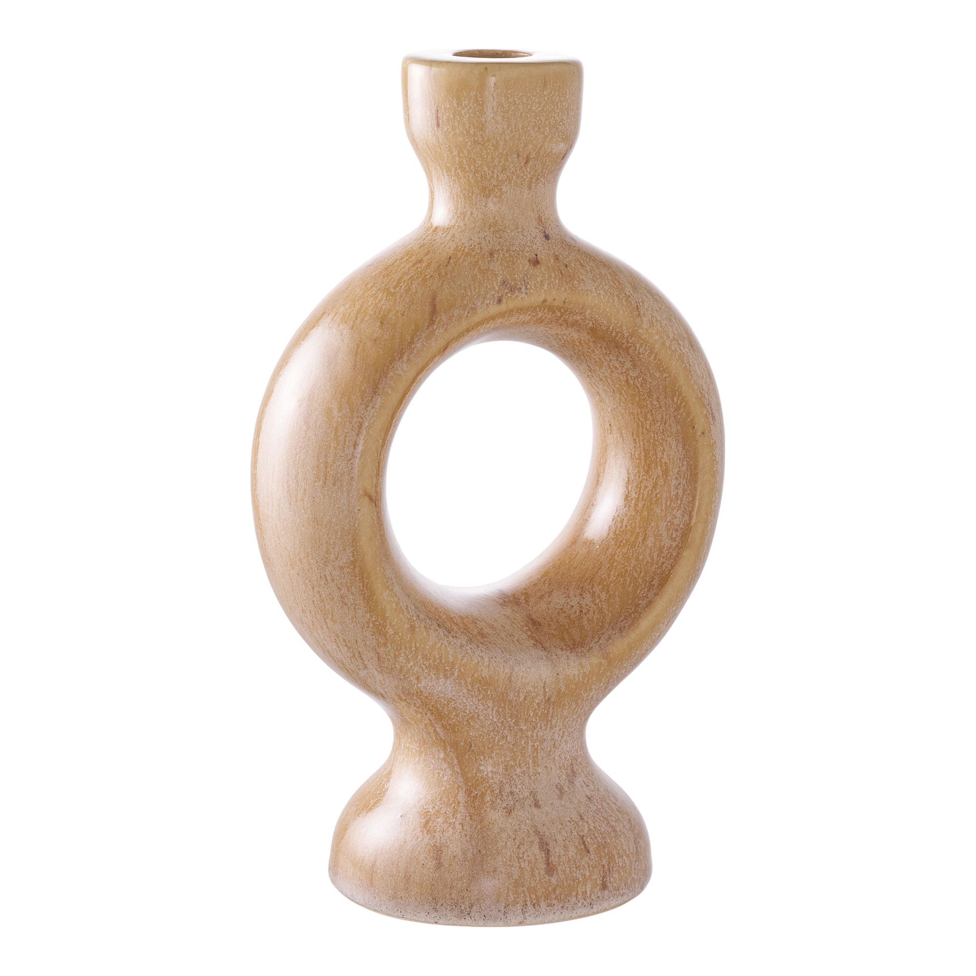 Brown Ceramic Candle Holder | Sculptural Earth-Tone Decor Piece