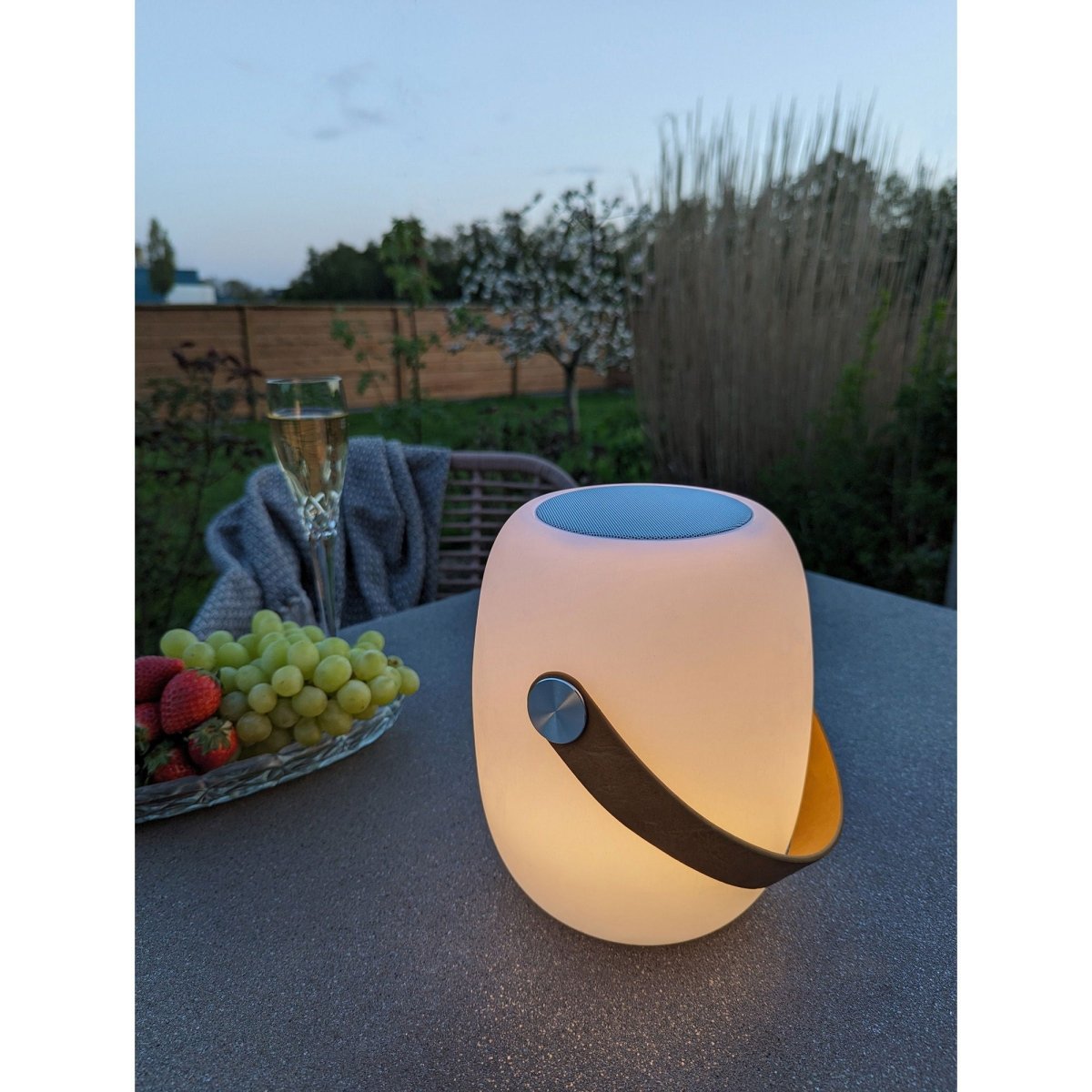 Cardiff LED Lamp – White | Rechargeable with Bluetooth Speaker | 18 cm - 