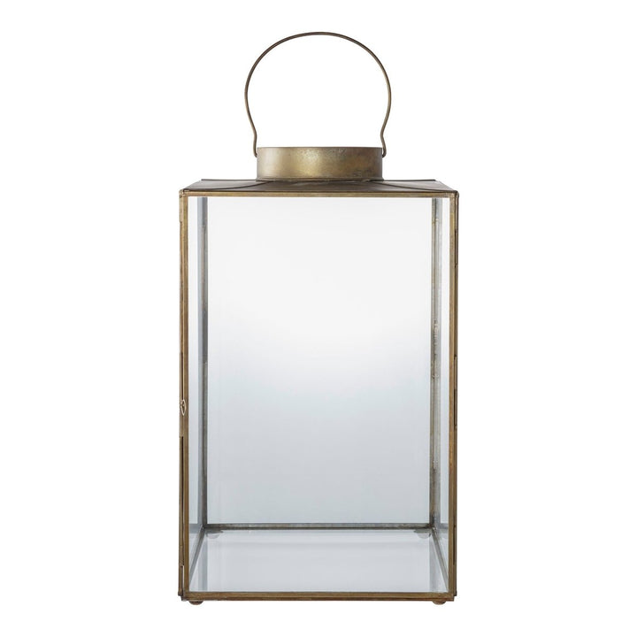 Mohali Lantern – Antique Brass Finish | Glass & Metal - 