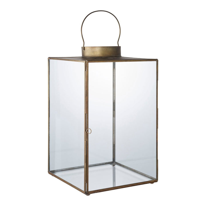 Mohali Lantern – Antique Brass Finish | Glass & Metal - 