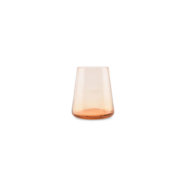 Glass amber tumbler  on white background 