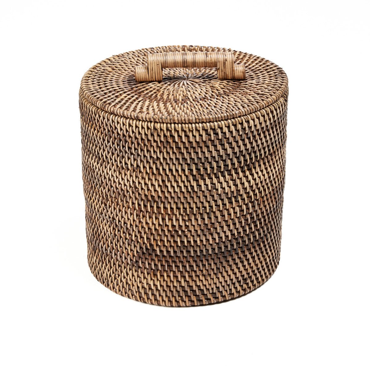 The Low Rattan Bin - Natural Brown - 