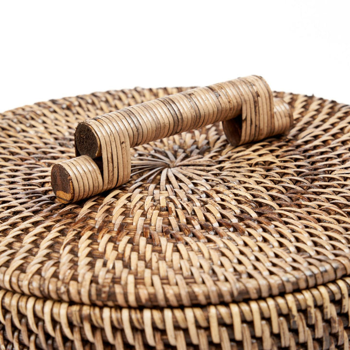 The Low Rattan Bin - Natural Brown - 