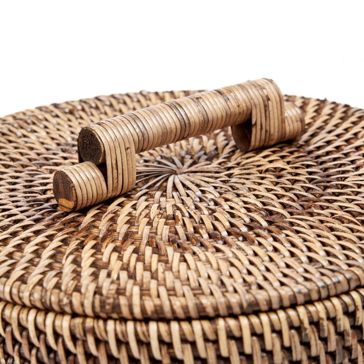The Low Rattan Bin - Natural Brown - 