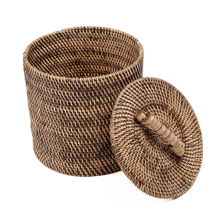 The Low Rattan Bin - Natural Brown - 