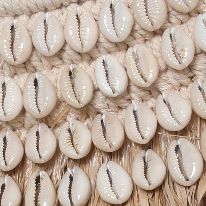 The Raffia Cowrie Mirror - Natural White - 