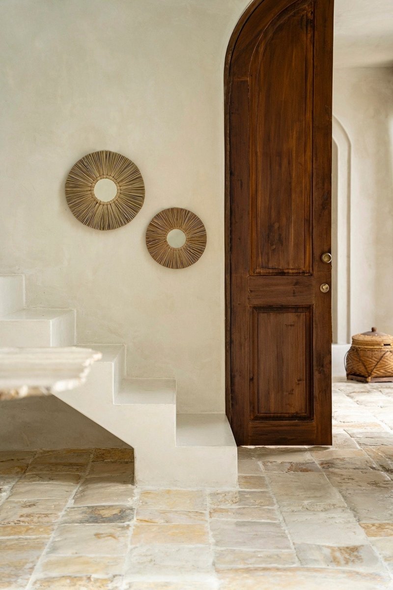 The Alang Alang Mirror – Natural – | Round Grass Wall Mirror - 