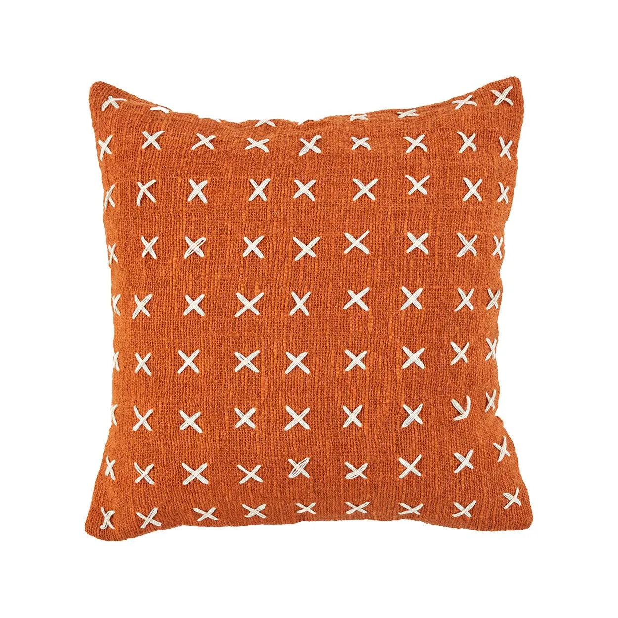 Zillion Kiss Cushion Cover – 50x50 cm | Terracotta White Cotton