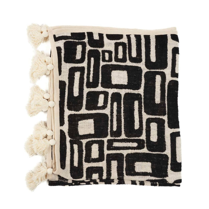 The Aztec Bed Throw - Natural Black - 