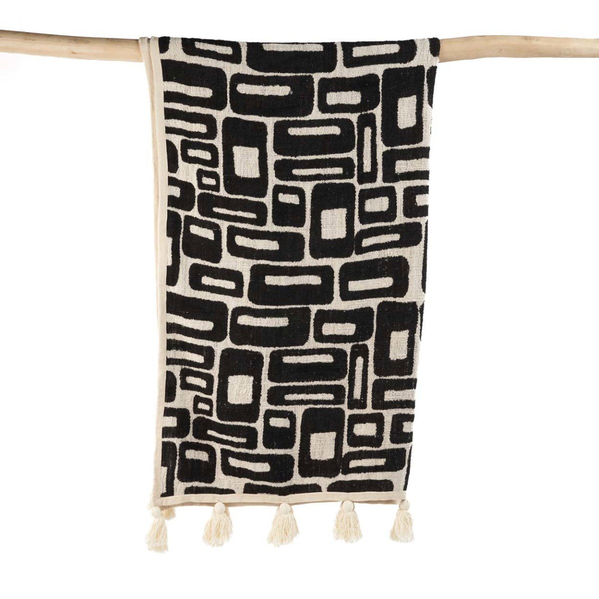 The Aztec Bed Throw - Natural Black - 
