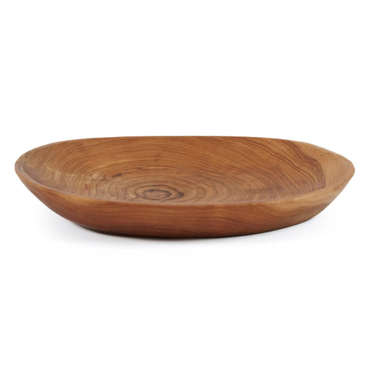 Wooden bowl on a white background