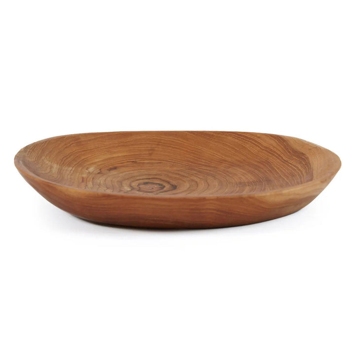 Wooden bowl on a white background