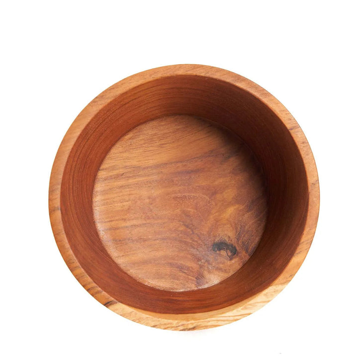 Wooden bowl on a white background